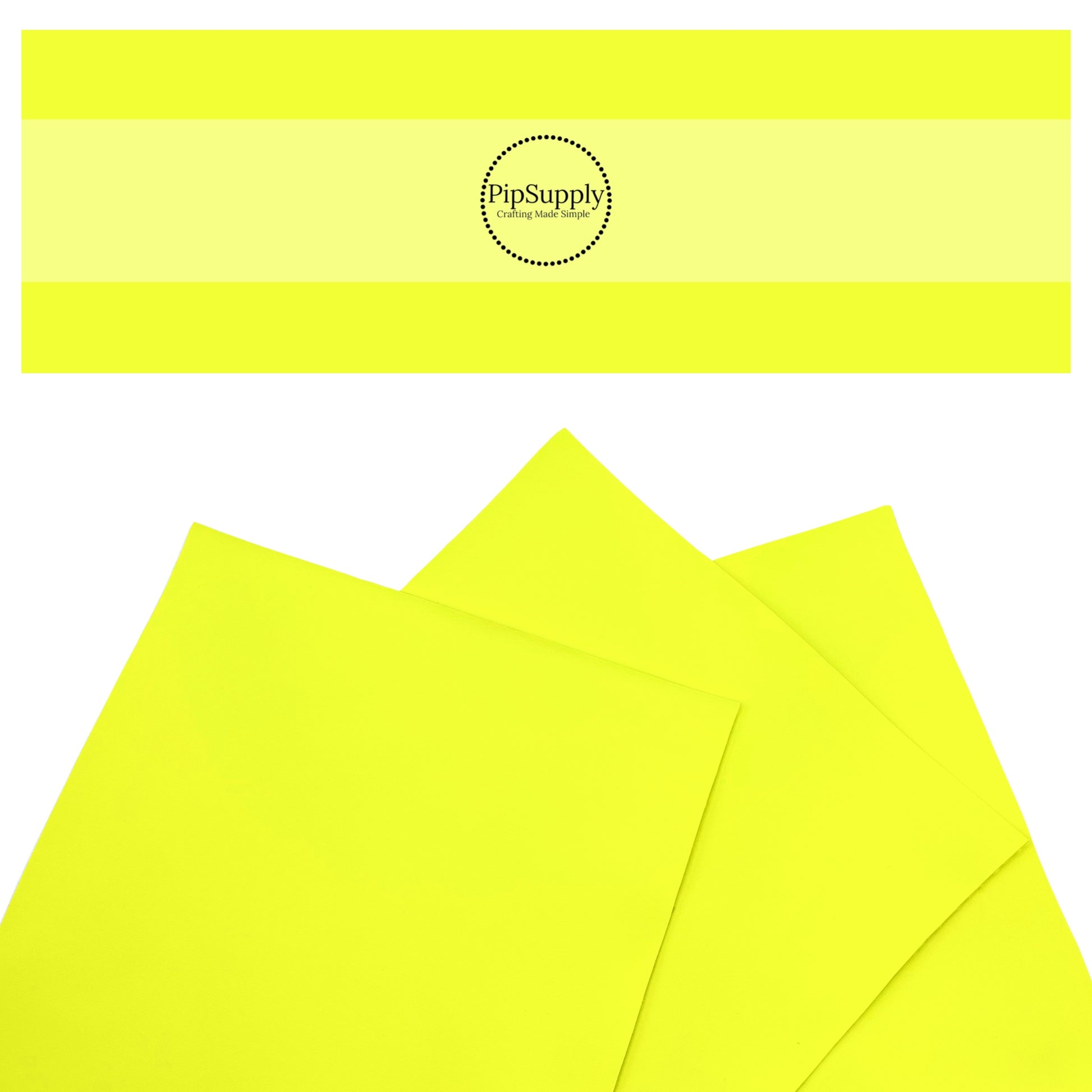 Bright yellow smooth solid faux leather sheets.