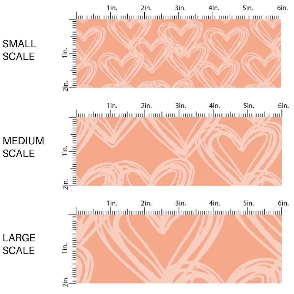 Light pink fabric image guide with doodle hearts - Fabric by the Yard - Valentine's Day 