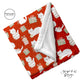 Cute Christmas cats with presents patterned folded minky blanket.