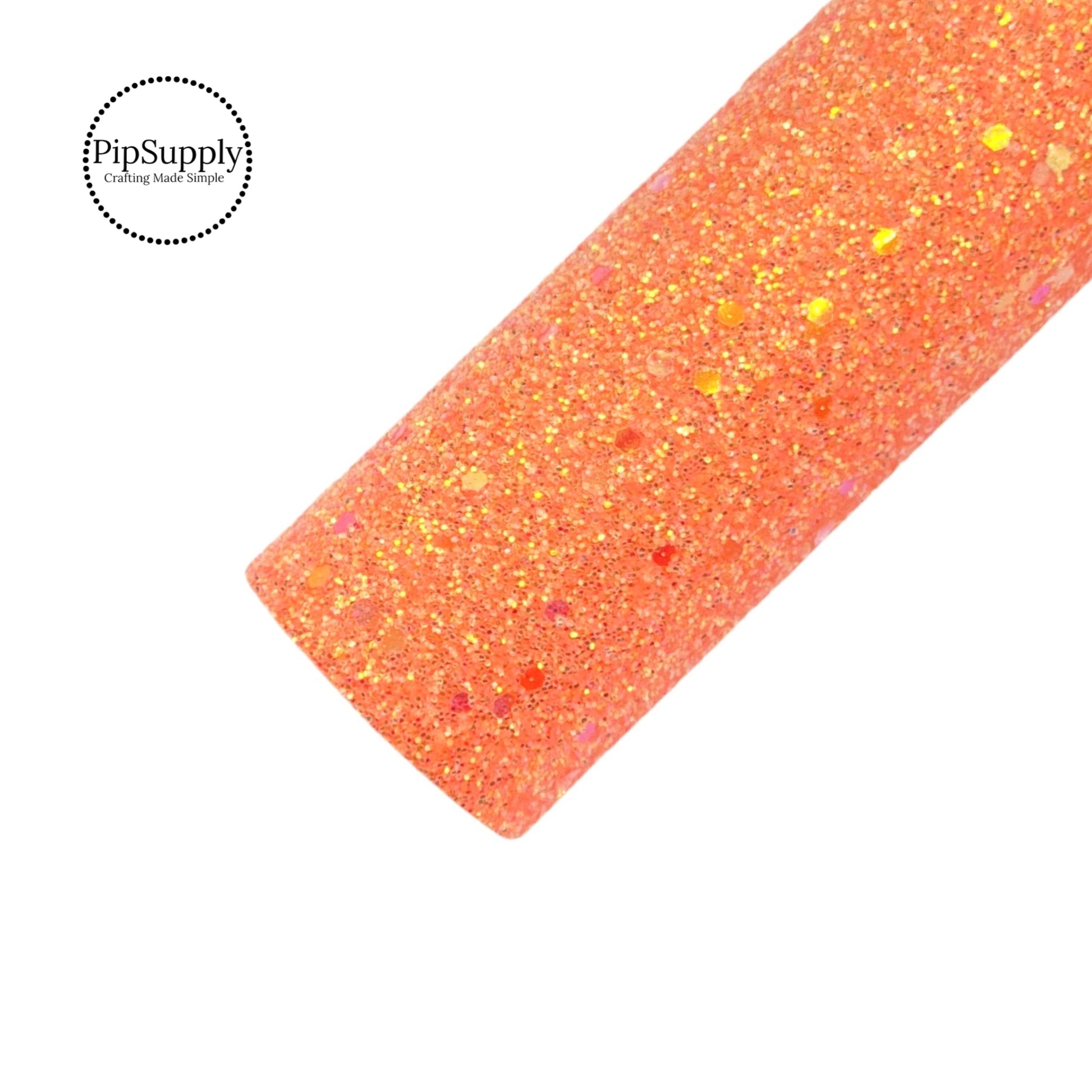 Neon orange shimmer glitter sheet