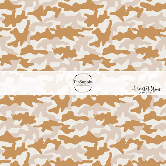 Tan and cream camo fabric by the yard  - Camouflage Fabric 