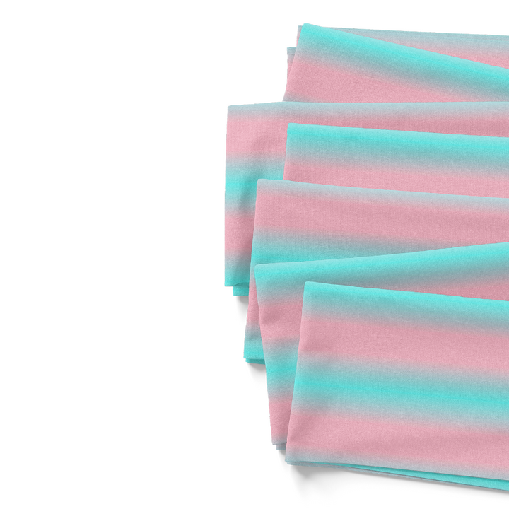 Light Aqua Blue and peachy pink mix spring ombre solid fabric by the yard.