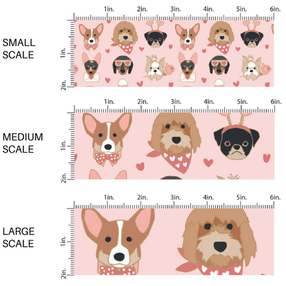 Valentine Fabric | Pink Valentine's Pups | Valentine's Friends