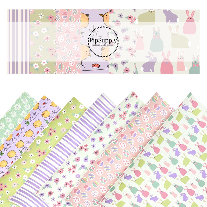 Pastel Mini Floral White Faux Leather Sheet