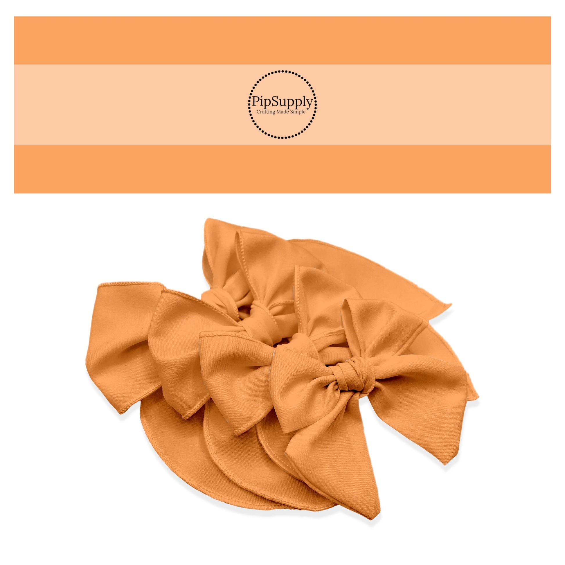 Summer light orange solid sailor bow strips.