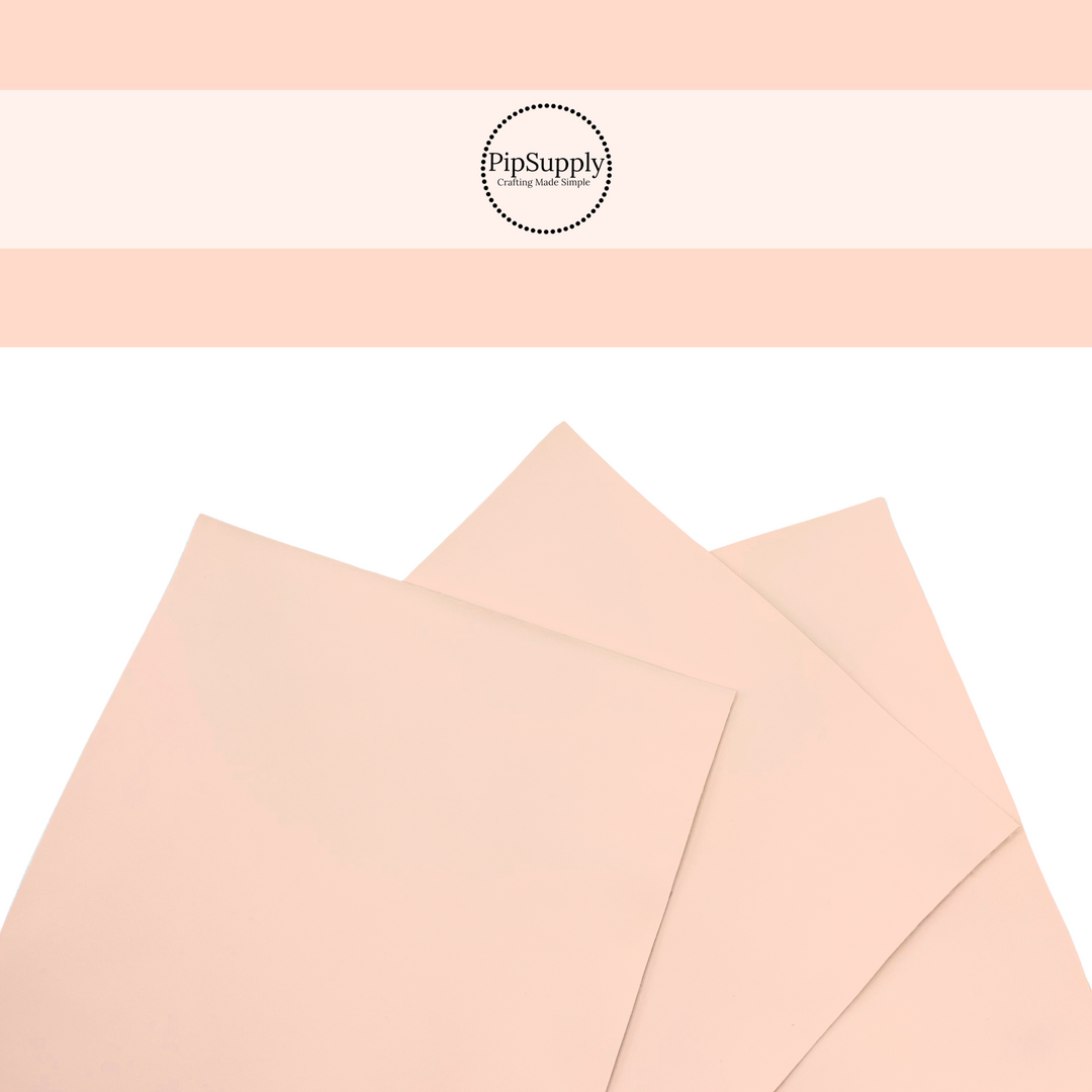 light pastel peach solid smooth faux leather sheet