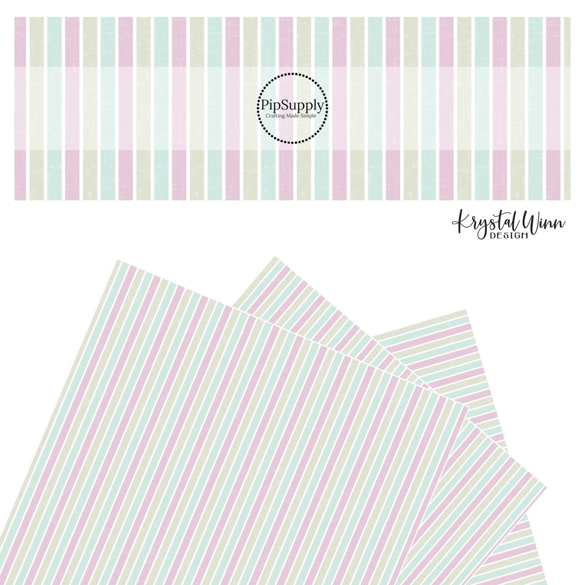 Pastel lavender, light, blue and light green stripes on a distressed faux leather sheet