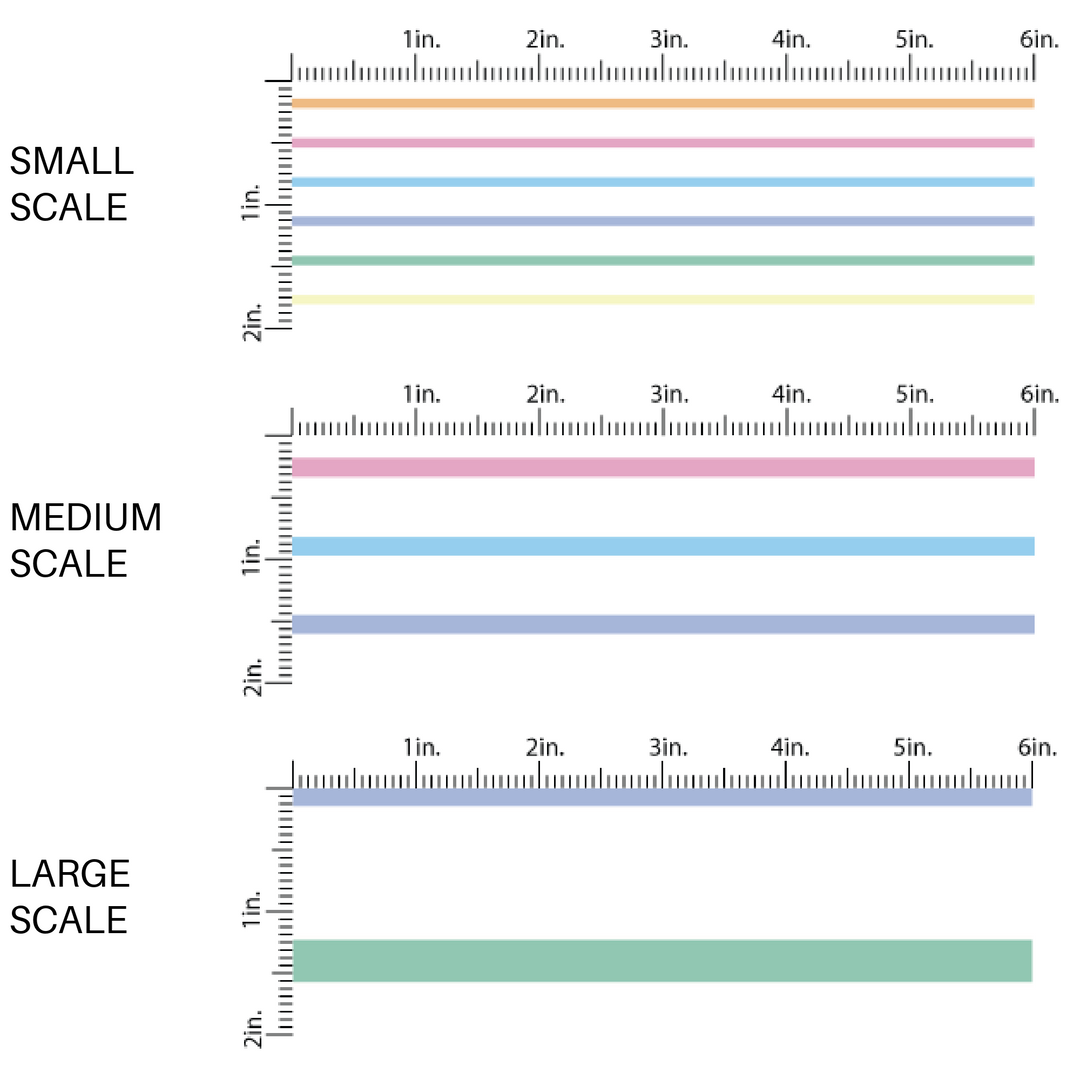 White Fabric Pattern with Pastel Rainbow Stripes - Fabric Pattern - Fabric Yards Scaling  