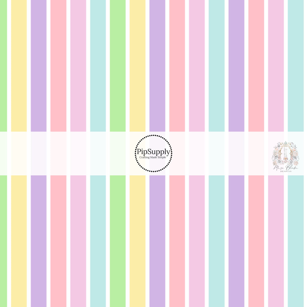 Pastel rainbow stripe bow strip