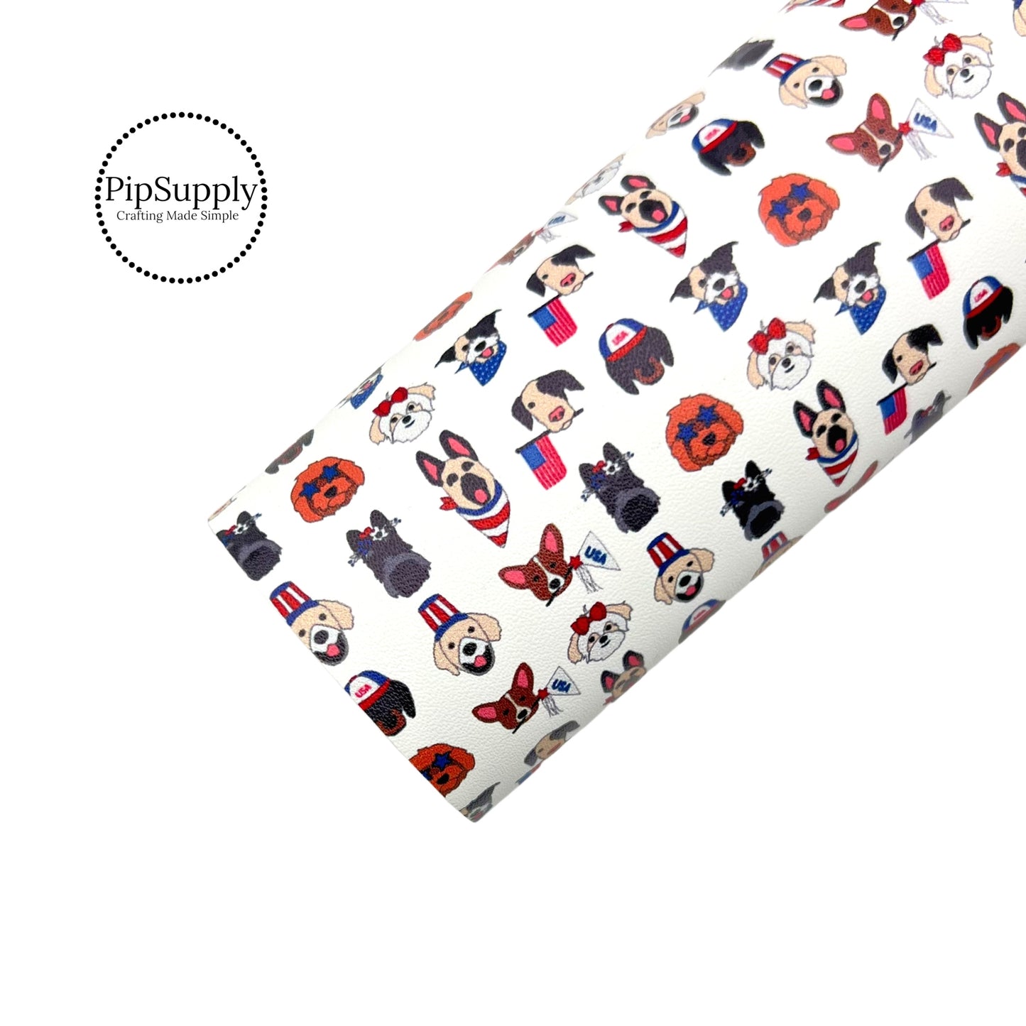 Patriotic Puppies | Hey Cute Design | Faux Leather Sheets