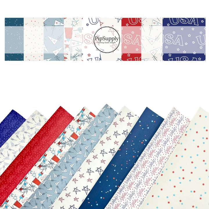 Patriotic | The Peachy Dot | Faux Leather Sheets