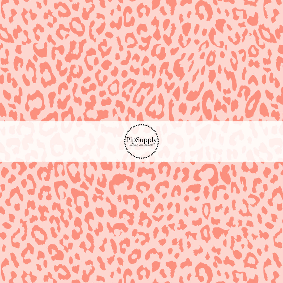 Peach colored leopard print fabric by the yard - Cheetah Print Fabric 