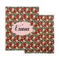Juniper Row Christmas floral patterned fleece blankets with customizable name.