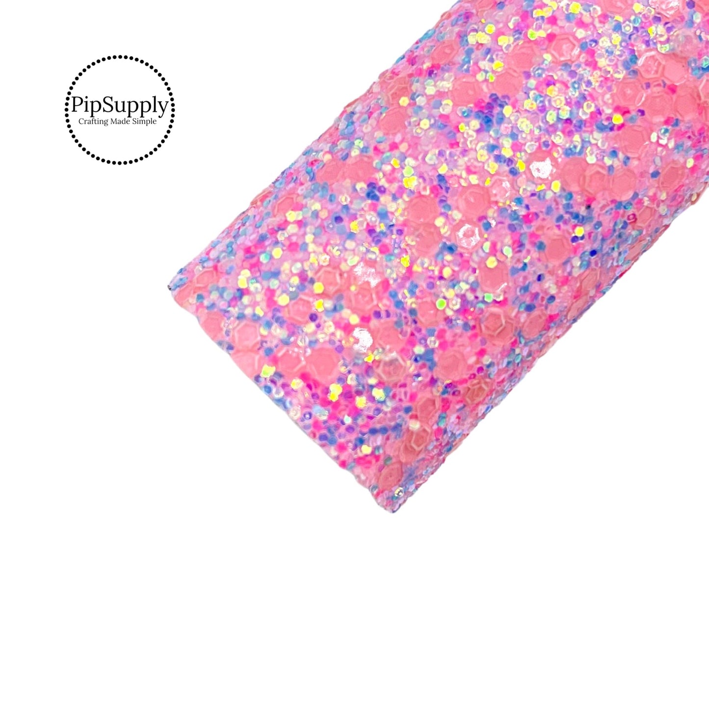 Hot pink and blue mixed chunky glitter sheet