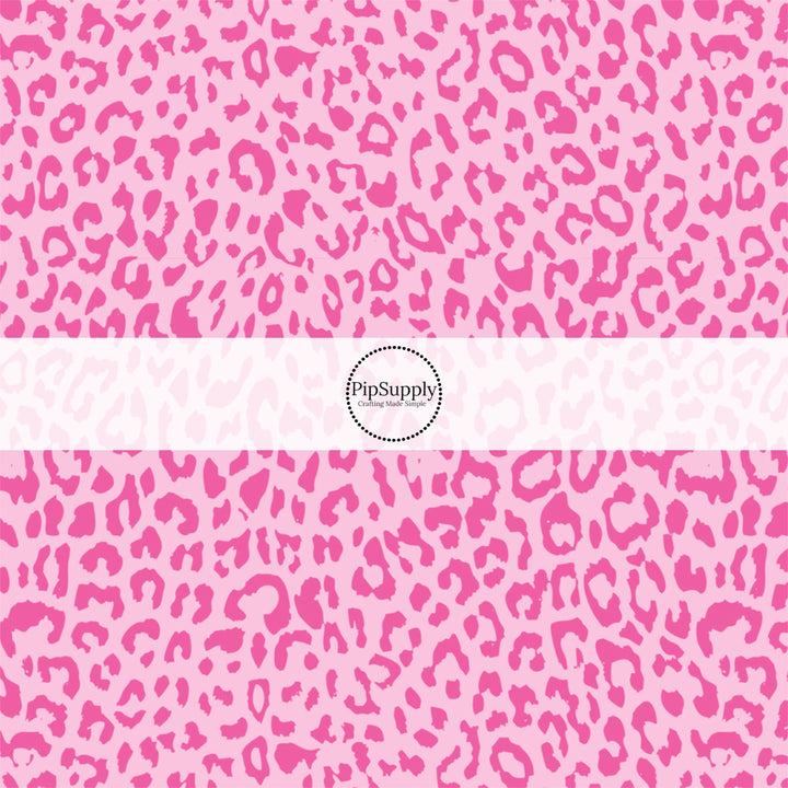 Bright Pink  leopard print fabric by the yard - Cheetah Print Fabric 