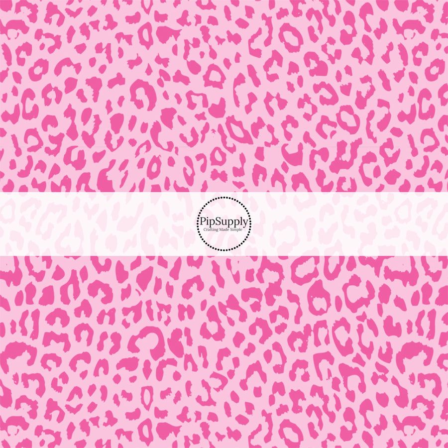 Bright Pink  leopard print fabric by the yard - Cheetah Print Fabric 