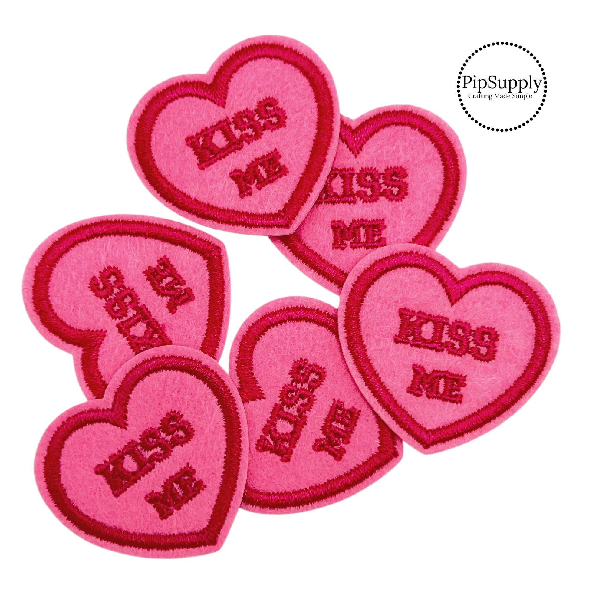  Valentines's Day Iron on Transfers - Pink Red Heart
