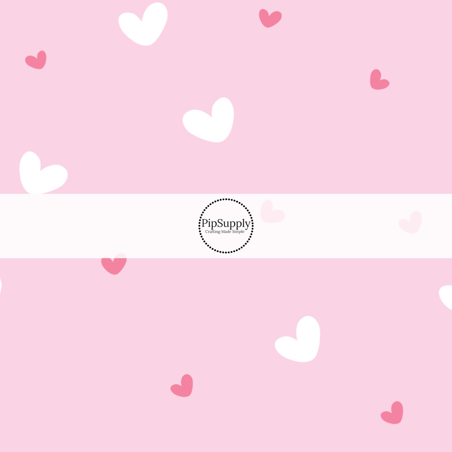 Pink and white hearts fabric pattern - Fabric by the yard - Valentine's Day Fabric 