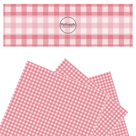 Pink stripes on light pink plaid faux leather sheets