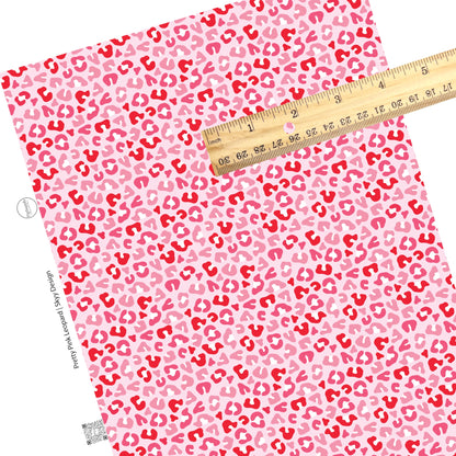 Pink faux leather with pink and red leopard spots faux leather sheets