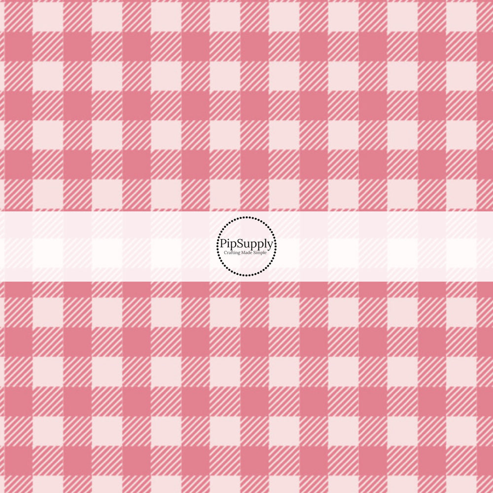 Light pink tiles with pink stripe plaid bow strips