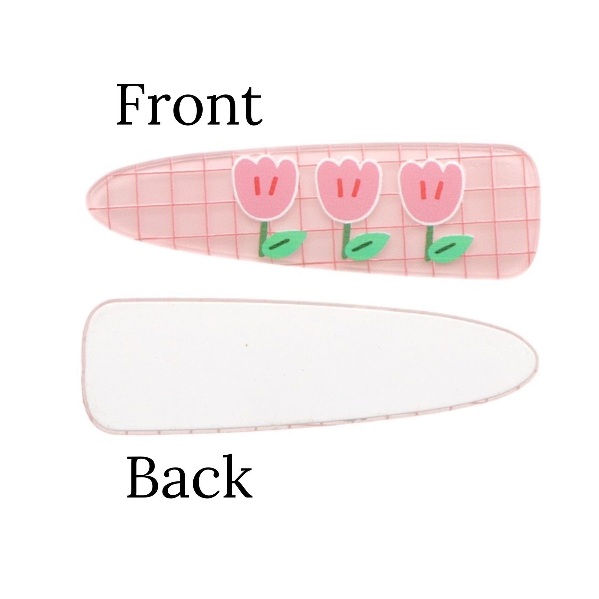 pink flowers on pink acrylic clip cover