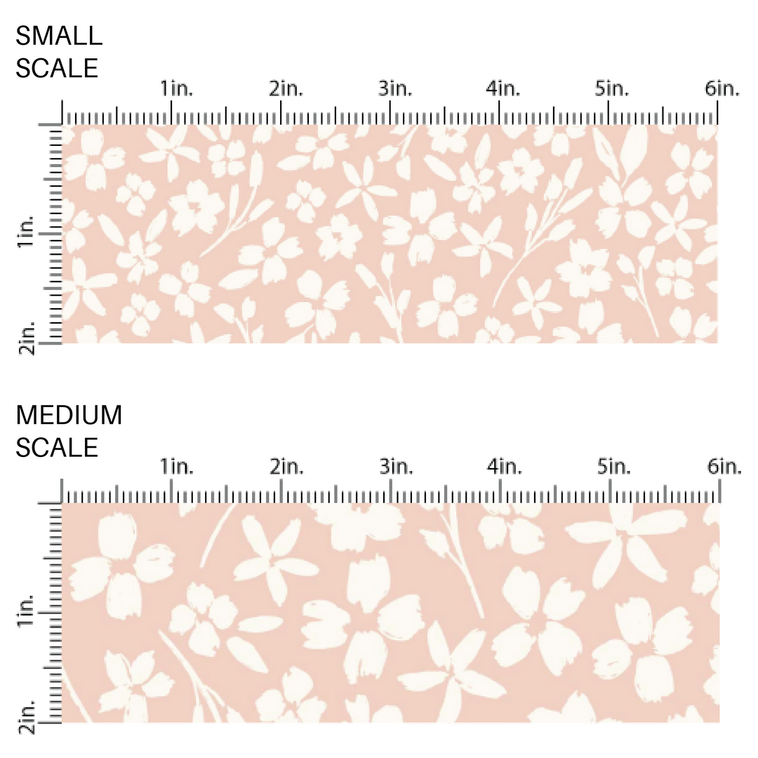 Pink colored image guide with white flower designs