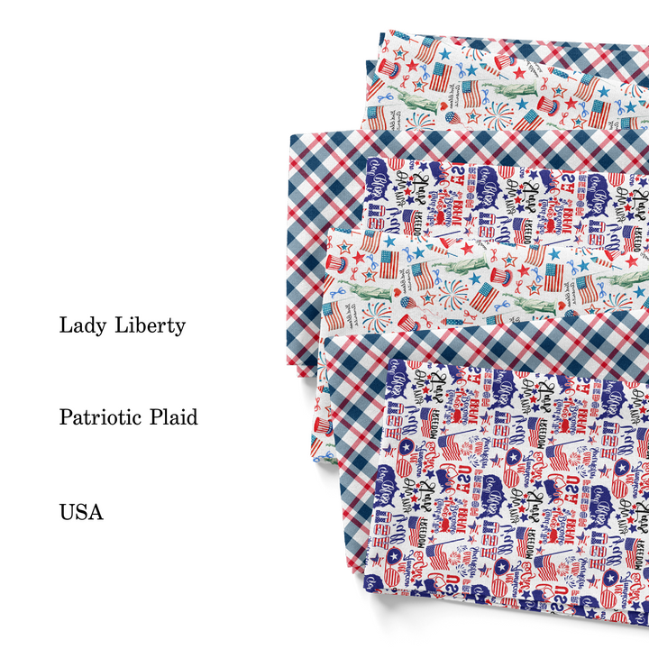 Patriotic July 4th Patterned Fabrics