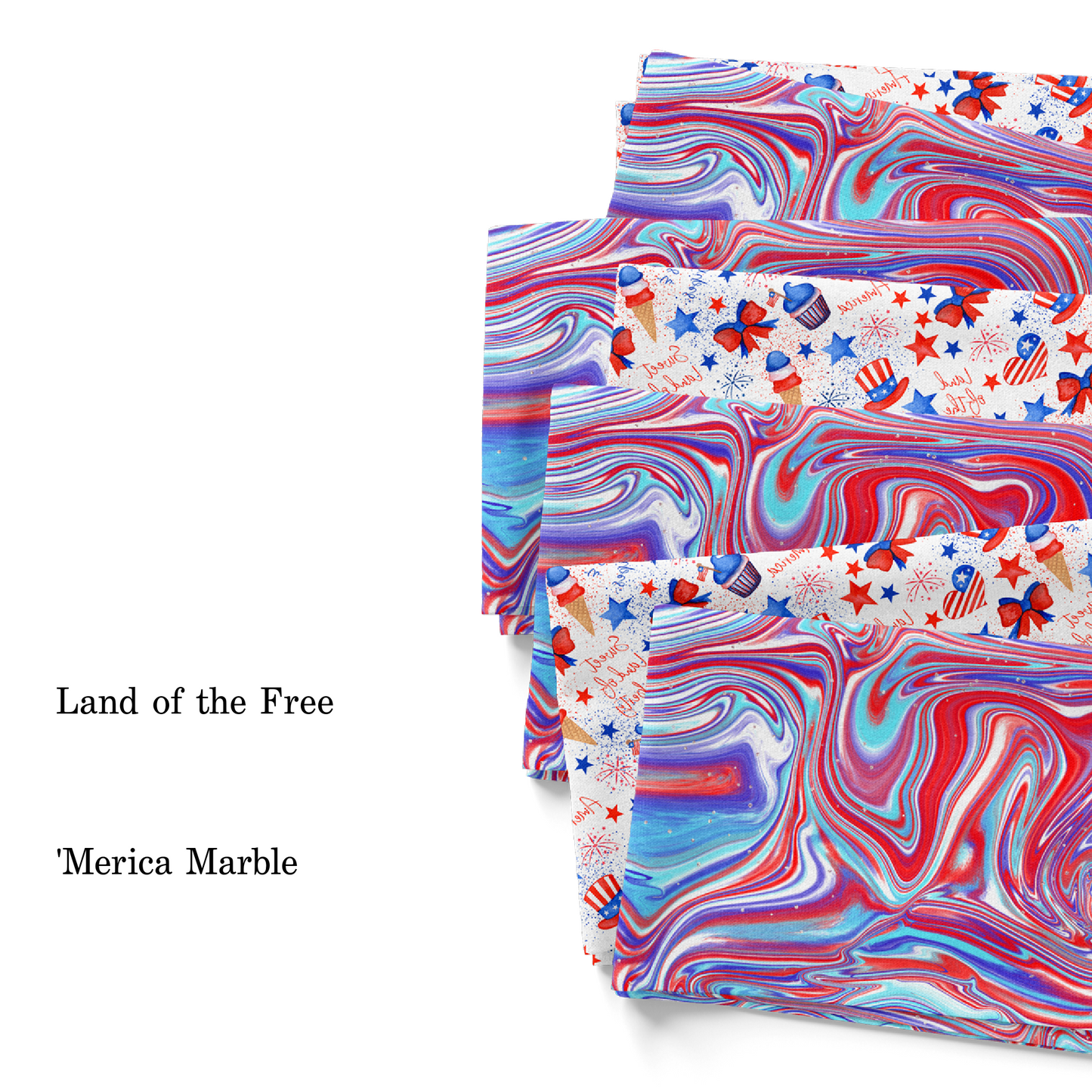 Pip Supply Fourth of July collection fabric swatch - Land of the Free and 'Merica Marble