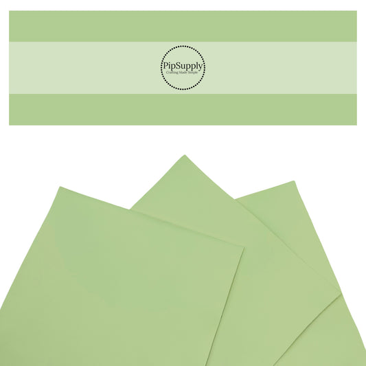 Soft light green smooth solid faux leather sheets.