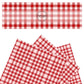 Red striped plaid faux leather sheets 