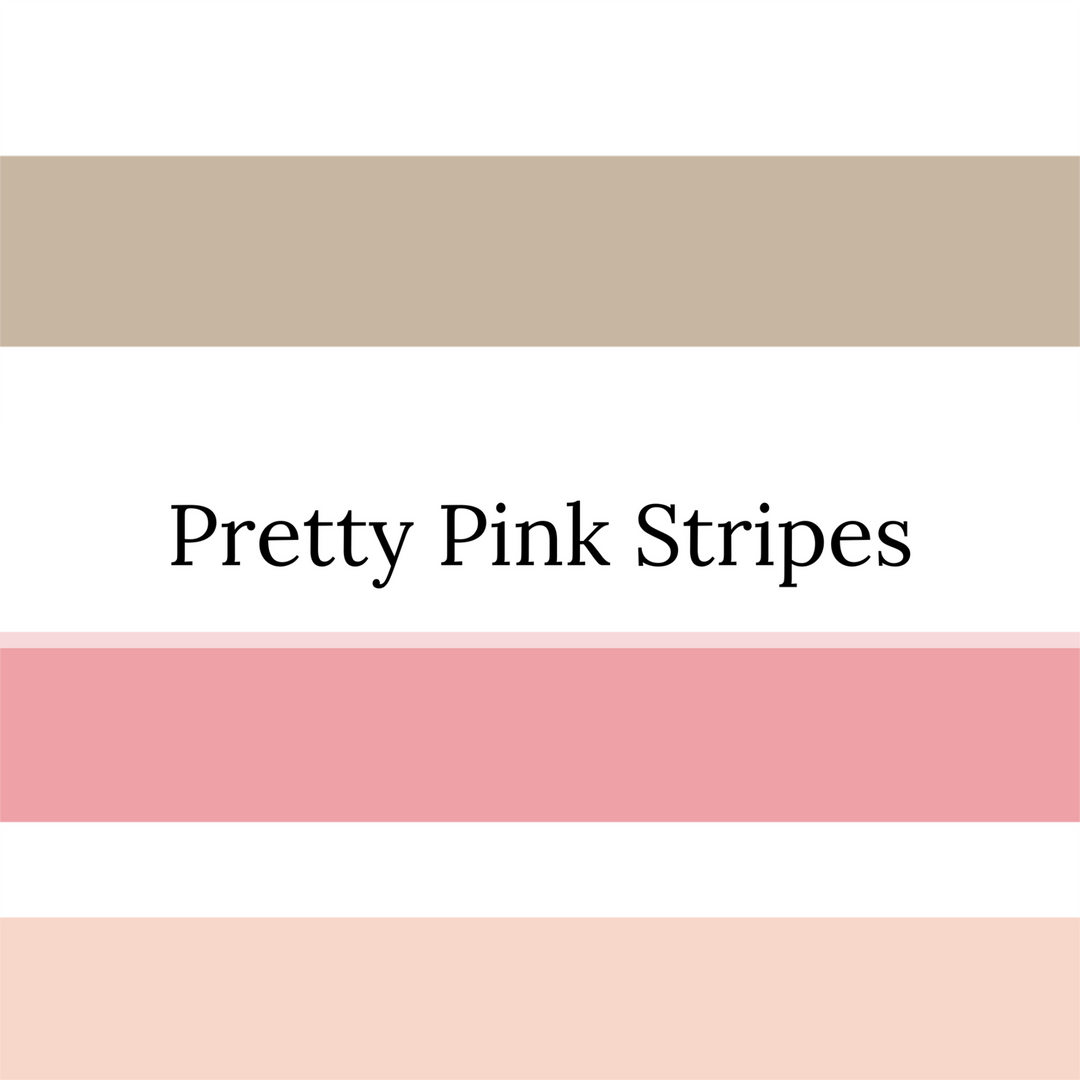 cream with pink peach and light brown striped bow strip pattern