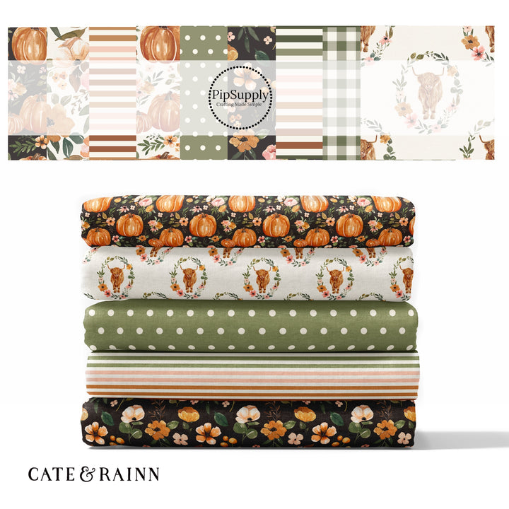 Pumpkin Floral | Cate & Rainn | Fabric By The Yard