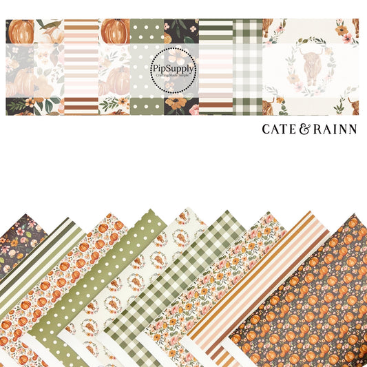 Pumpkin Floral | Cate & Rainn | Faux Leather Sheets