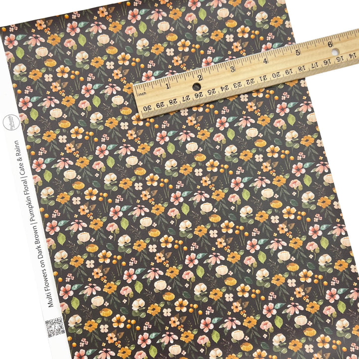 Pumpkin Floral | Cate & Rainn | Faux Leather Sheets