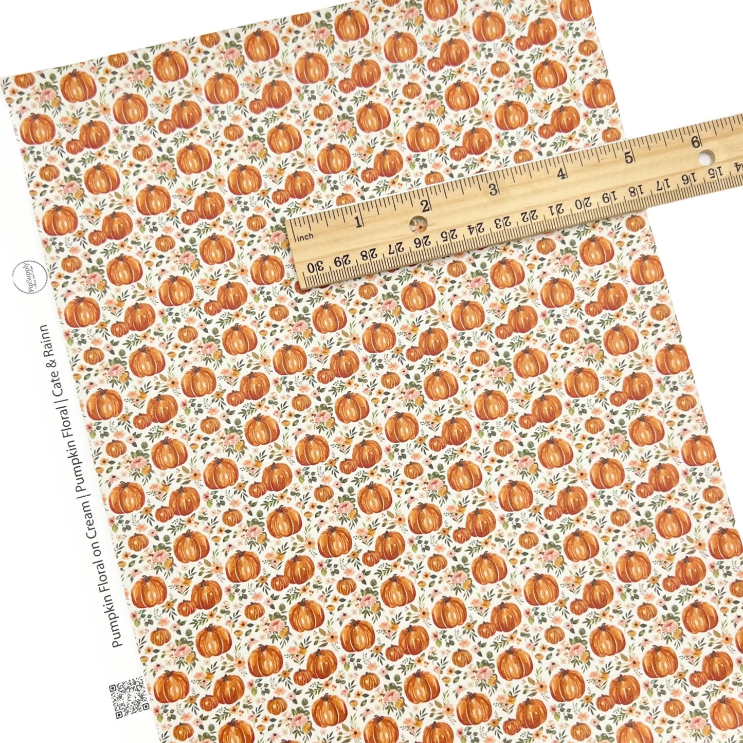 Pumpkin Floral | Cate & Rainn | Faux Leather Sheets