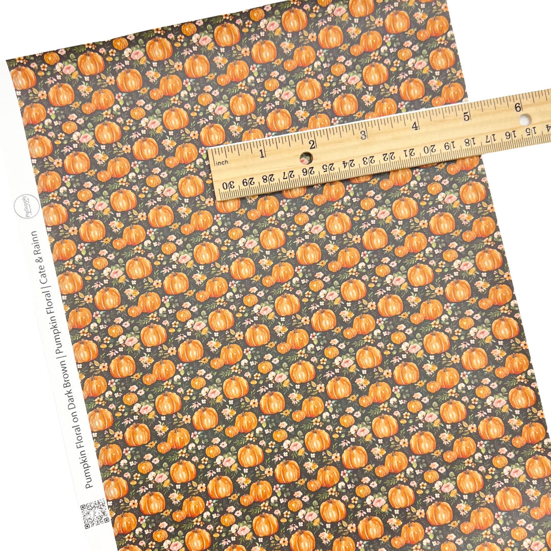 Pumpkin Floral | Cate & Rainn | Faux Leather Sheets