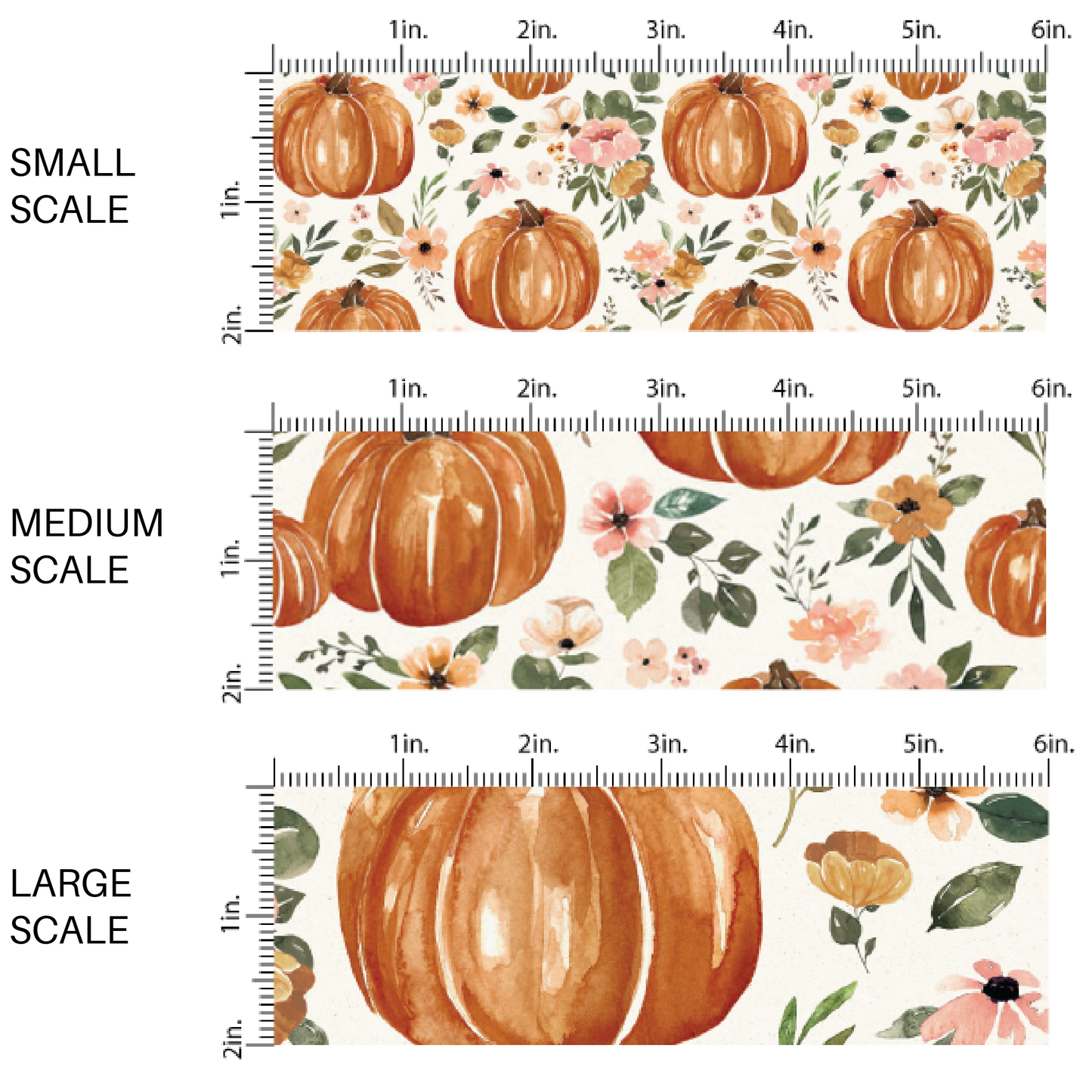 Pumpkin Floral | Cate & Rainn | Fabric By The Yard