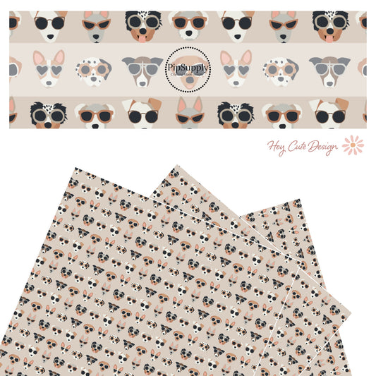 Mixed breeds and cool shades faux leather sheet.