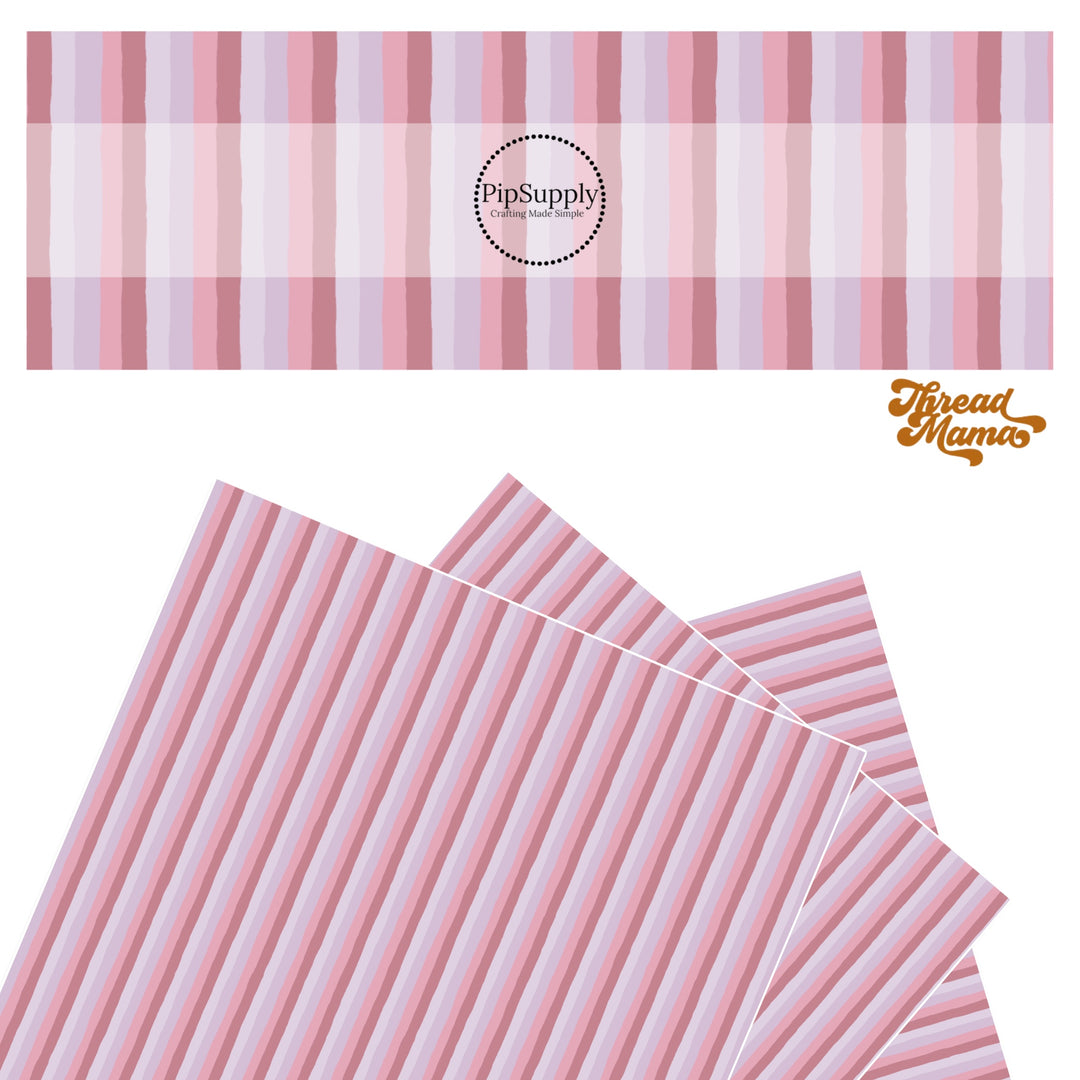 Mauve, purple, and pink rustic stripes faux leather sheets