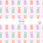 light pink fabric by the yard with peach, blue, and lavender Easter bunnies - Spring Easter Fabric 