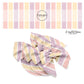 Alternating butter yellow, pink, and purple distressed stripe bow strips