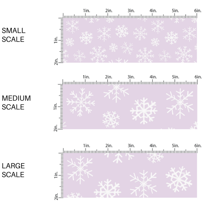 Purple Fabric Image guide with white snowflake flurries