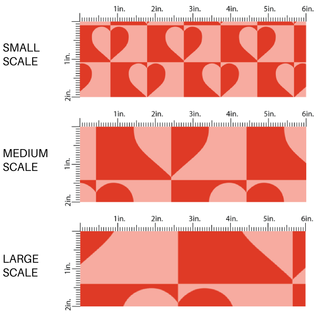Valentine's day Pink and Red Hearts Fabric Image Guide