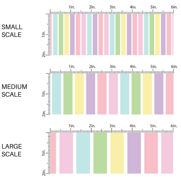 Pink, purple, green, yellow, and blue striped fabric by the yard scaled image guide -  Easter Stripes Fabric 