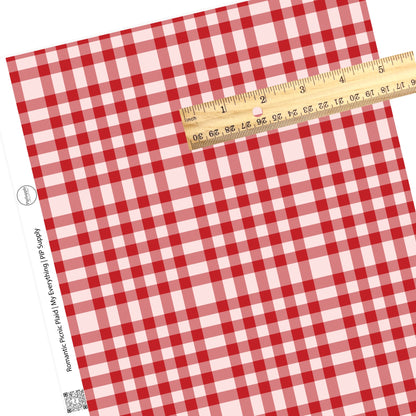 Plaid red with stripes faux leather sheets