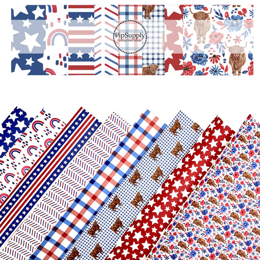 Red, White and Blue | Cate & Rainn | Faux Leather Sheets