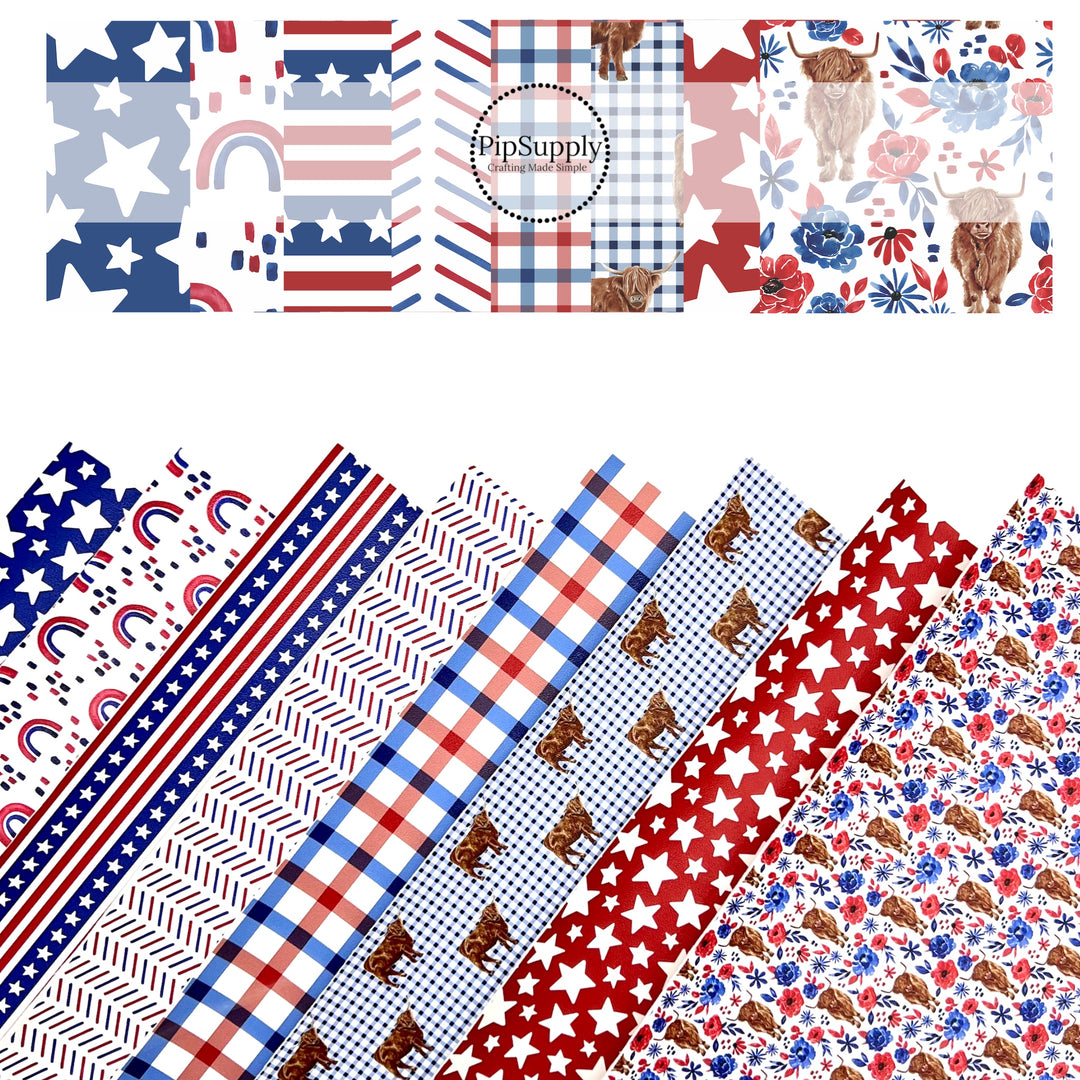 Red, White and Blue | Cate & Rainn | Faux Leather Sheets