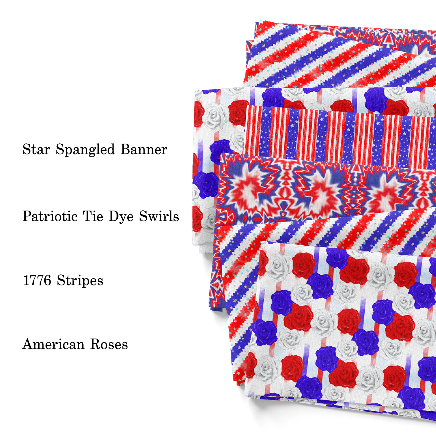 Patriotic Tie Dye Swirls Fabric By The Yard