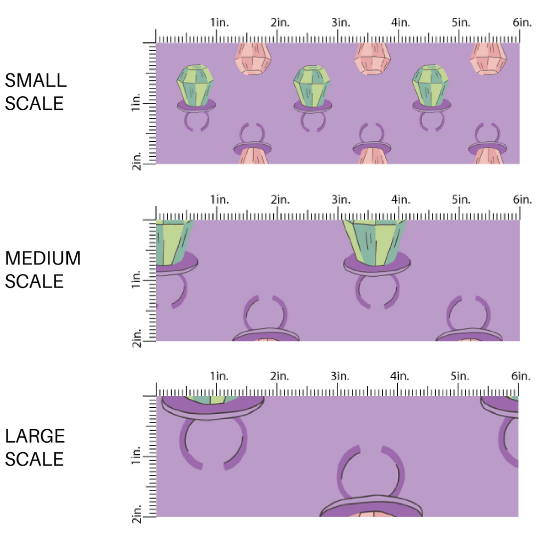 Purple fabric image guide with candy ring pops